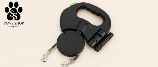 Laisse Double Rétractable Réfléchissante | 2 Chiens • Sécurité & Confort