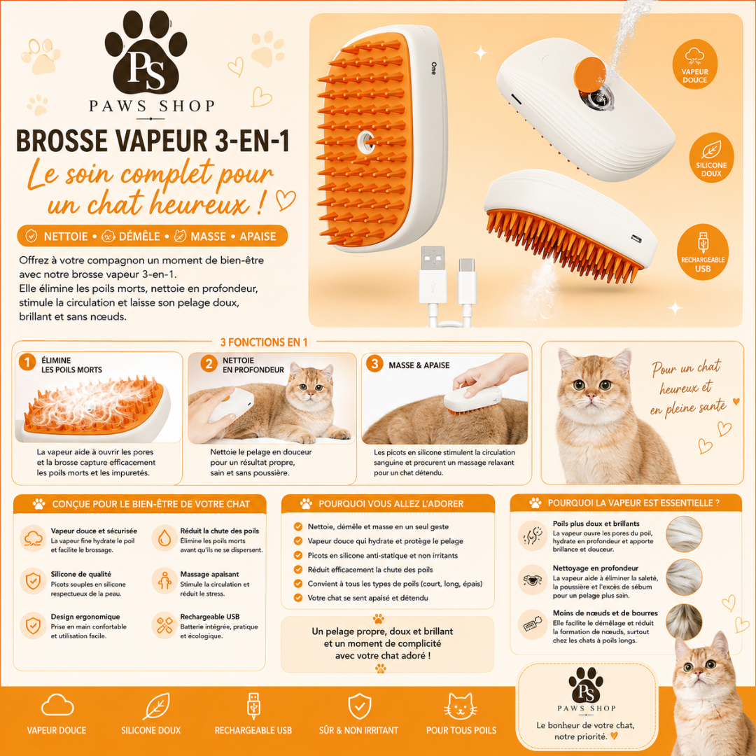 Brosse Vapeur pour Animaux