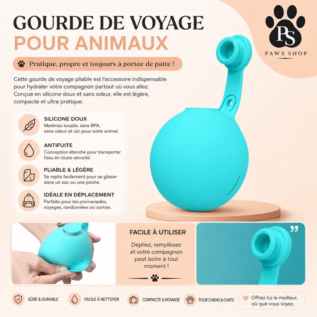 Gourde Pliable pour Animaux